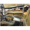 Image 2 : commercial stainless steel work table equipped with a double-tier overshelf