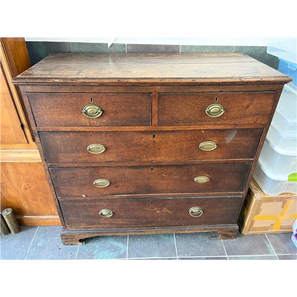 Antique 5 Drawer Dresser - 43x18.5x41"
