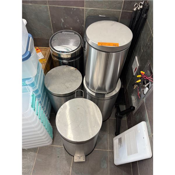 Group - Stainless Steel Garbage Bins