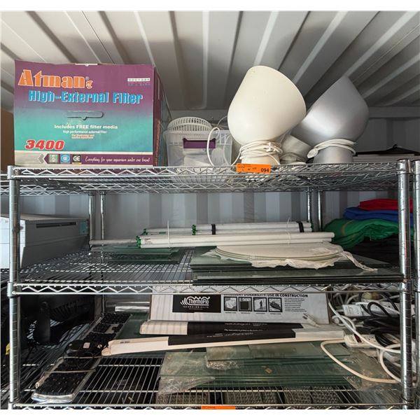 3 Shelves - Atinan external aquarium filter, lights, light bulbs, glass panels, thermoflo weatherpro