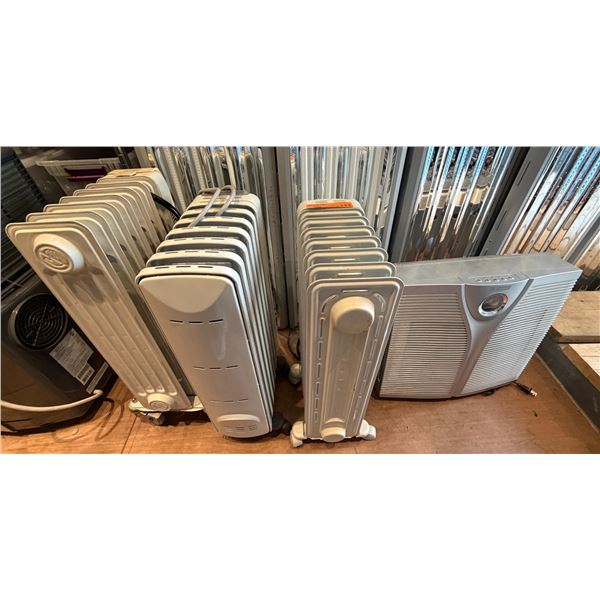 4 pc - Standing electric space heaters (x3) & Commercial Cool Standing A/C unit