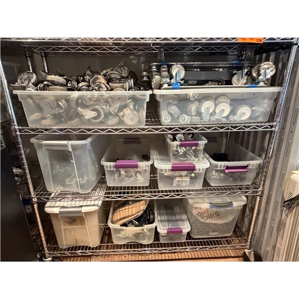 3 Shelves - Misc. Castors (Plastic & Steel)