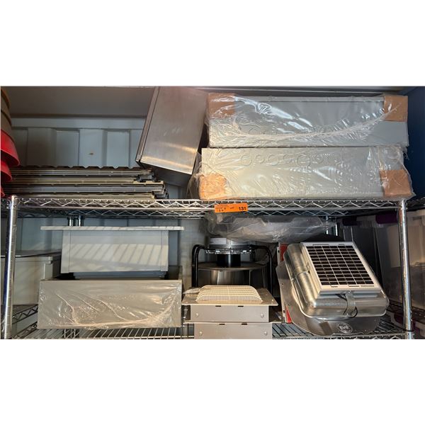 2 Shelves - Electrical Boxes, Solar Fans, & (x2) Delonghi HCX9115ECA Convector Panel Heater