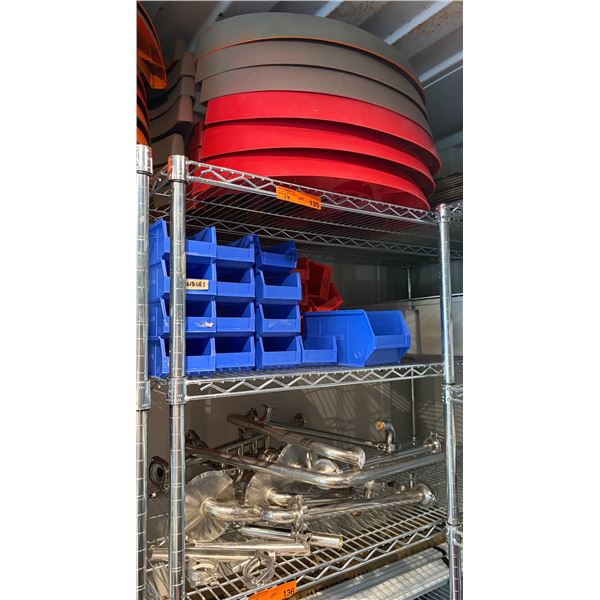 3 Shelves - Plastic Pot Stands, Electrical Box, Stainless Steel Tubing w/ KF Flanges, etc.