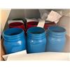Image 7 : Group - Misc. Plastic Organizers, Painted Glass Jars & Plastic Bins, Etc.