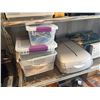 Image 4 : 3 Shelves - Misc. Electronics including Telus Cable Boxes, Rotel Receiver, Epson Scanner, Etc.