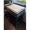 Image 1 : Rolling Stainless Cart w/ Wood Top