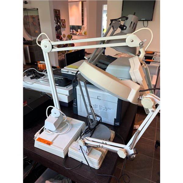 3 pc - x2 Magnifying Lights & Adjustable Desk Light