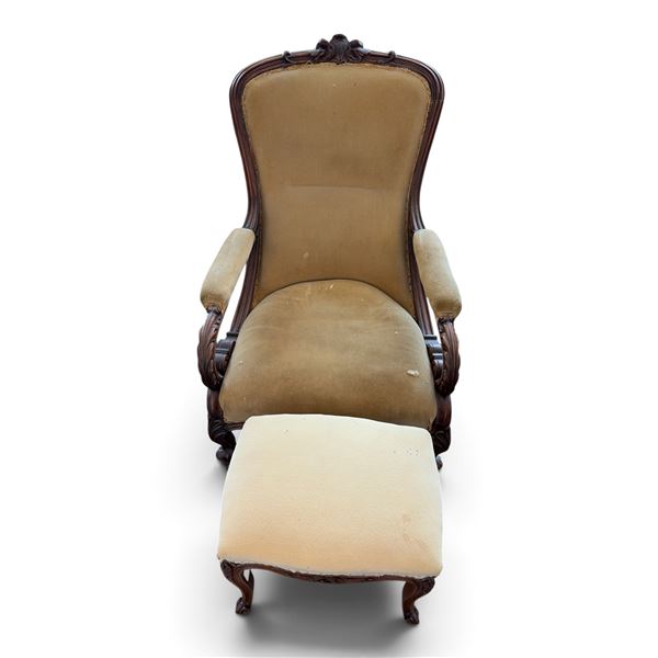 Vintage Wingback Chair & Ottoman