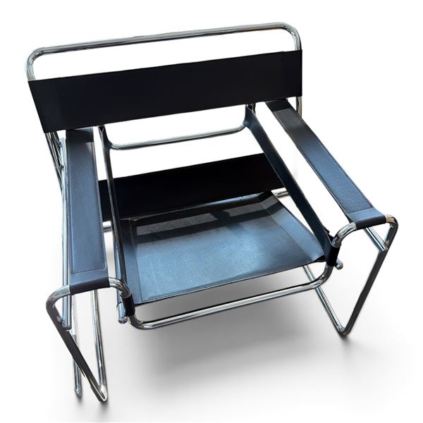 Wassily Chair - Black Leather Chair - Est Value $3,000-$6,500 (Possible Replica)