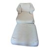Image 1 : Chair  & Ottoman w/ White Slip Cover