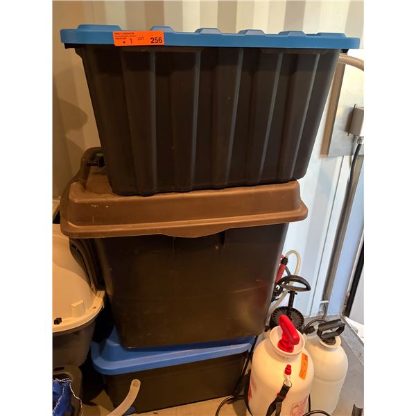 Group of Storage Totes with Braided Hoses