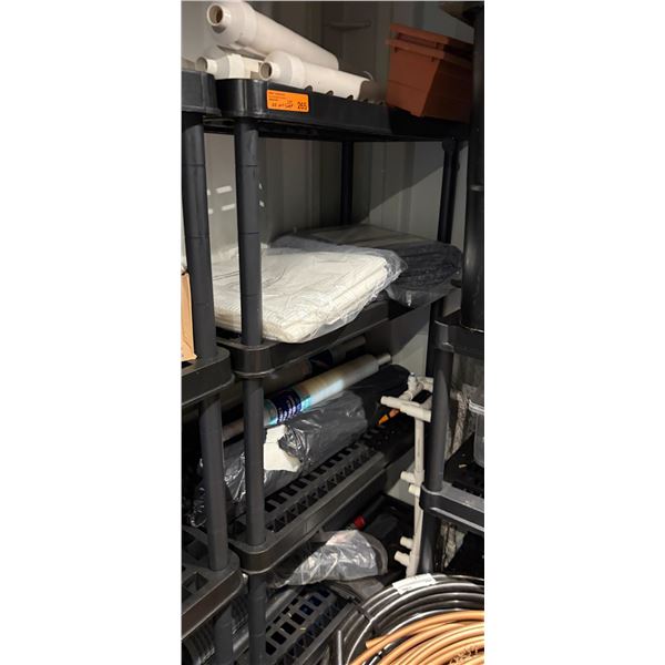 Group of Rolled Trellis Netting, Fabric and Wrap
