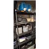 Image 1 : All Contents on Shelving Unit - Water Jugs, Rubber Hose, Storage Bins and Plant Saucers
