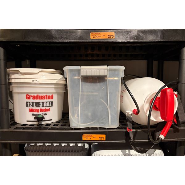 Group of Graduated Mixing Buckets, Sprayer and Penguin BIO-Wheel Filters
