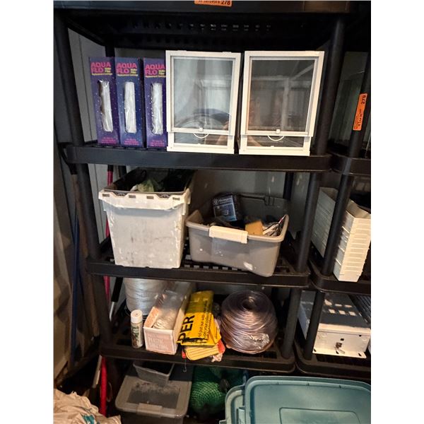 Group of Aquarium Filters, Fish Tank Screen Lids and Aquascaping Supplies