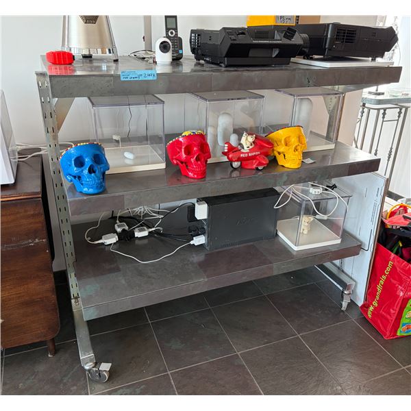 Stainless Steel 3-Tier Rolling Cart (32x24.5x45 - Contents Not Included)