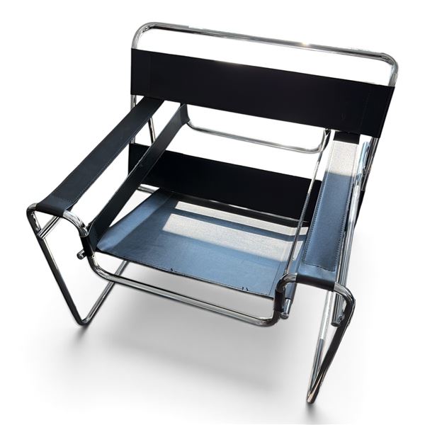 Wassily Chair - Black Leather Chair - Est Value $3,000-$6,500 (Possible Replica)