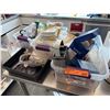 Image 1 : Bins of First Aid Supplies, Cheese Graters, T-Fal Charcoal Filter and Assorted Household Items