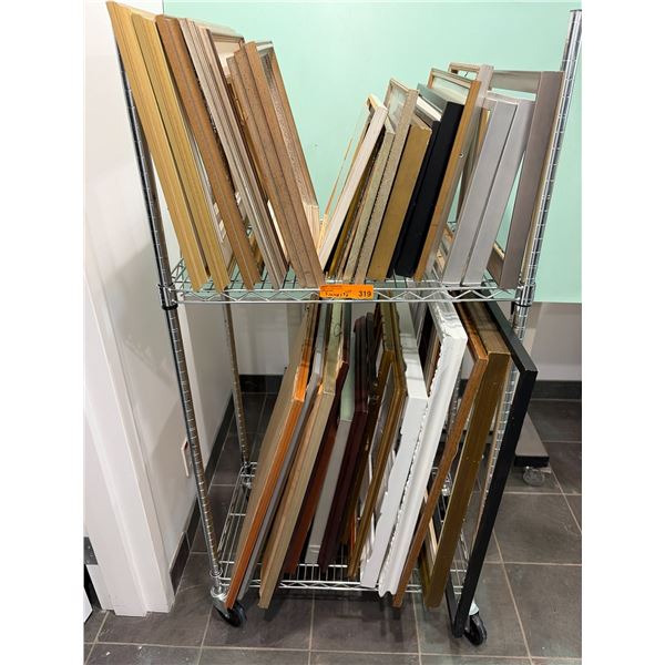 Group Of Assorted Empty Picture Frames In Various Sizes (Cart Not Included)