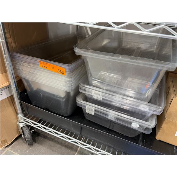 Group Of Assorted Clear Plastic Containers Including