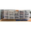 Image 1 : Group Of 5 White Plastic Drawer Storage Units With Assorted Drip Irrigation Fittings, Screws, Teflon