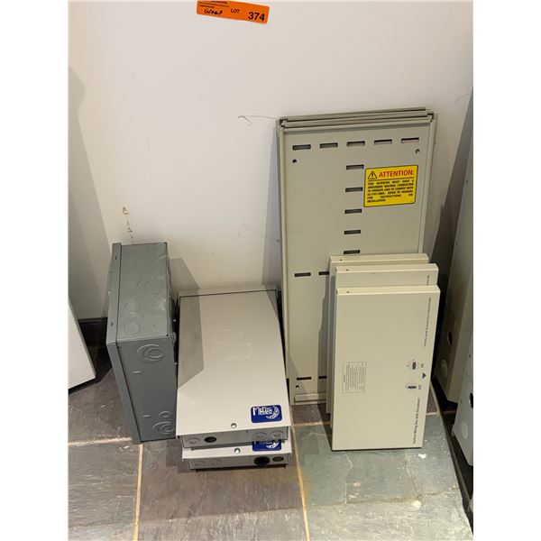 Group of Xantrex Wiring Box with Disconnect, MidNite Solar Enclosures, and Electrical Junction Boxes