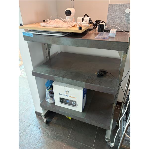 Stainless Steel 3-Tier Rolling Cart (48x24x44 - Contents Not Included)