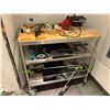 Image 1 : Stainless Steel and Wood Top Rolling Utility Cart