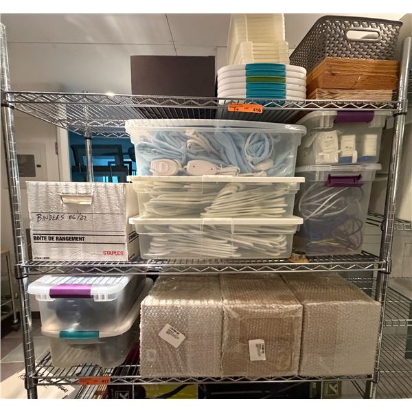 Group of Sotheby's Auction Catalogs, WGV Glass Vases, Plastic Storage Bins, and Sunbeam Heating Pads