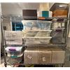Image 1 : Group of Sotheby's Auction Catalogs, WGV Glass Vases, Plastic Storage Bins, and Sunbeam Heating Pads