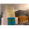 Image 4 : Group of Sotheby's Auction Catalogs, WGV Glass Vases, Plastic Storage Bins, and Sunbeam Heating Pads