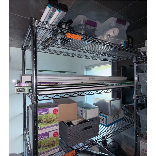 Group of Grow Lights, CFL Bulbs, and Seed Sprouter Kits, Etc.