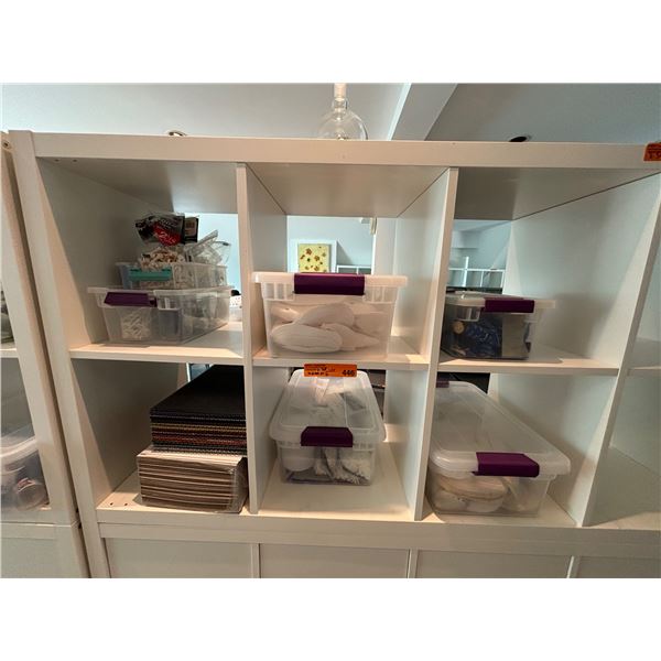 Group of 8 Storage Bins Misc Art Decor Parts - Grey Good Corks, Box of Tile Spacers, Box of Seashell
