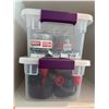 Image 3 : Group of 8 Storage Bins Misc Art Decor Parts - Binder Clips, Plastic Cutlery, Sea Shells, Plastic Ca