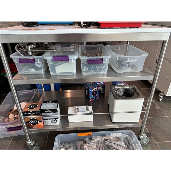 Group of Fisher Scientific Mini-Pump Variable Flow, Mityvac Vacuum Gauge, Amaco Self-Hardening Clay,