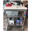 Image 2 : Group of Stainless Steel Rolling Utility Cart, Three Tier
