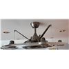 Image 3 : Round Flush-Mount Ceiling Fan with Integrated Light Fixture