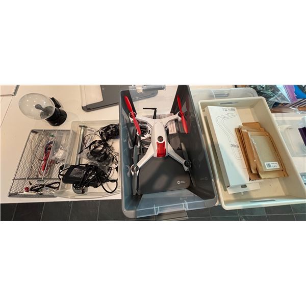 Group of Misc - Drone 350 DX, Toshiba Cable, Figurines, Etc.