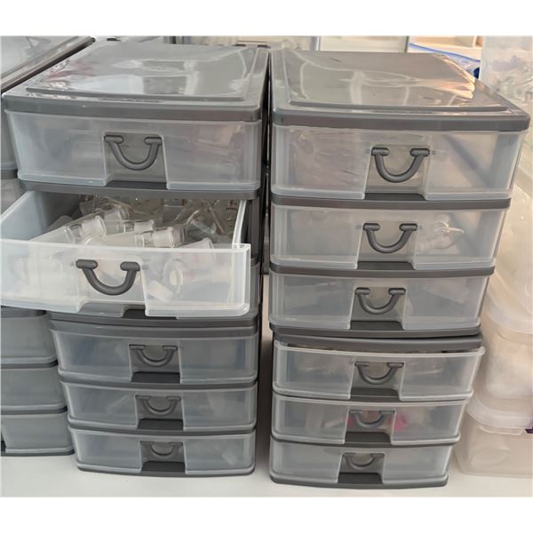 Large Group of Laboratory Glassware + Shelves