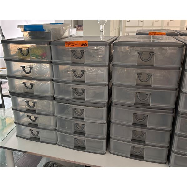 Group of Laboratory Glassware + Shelves