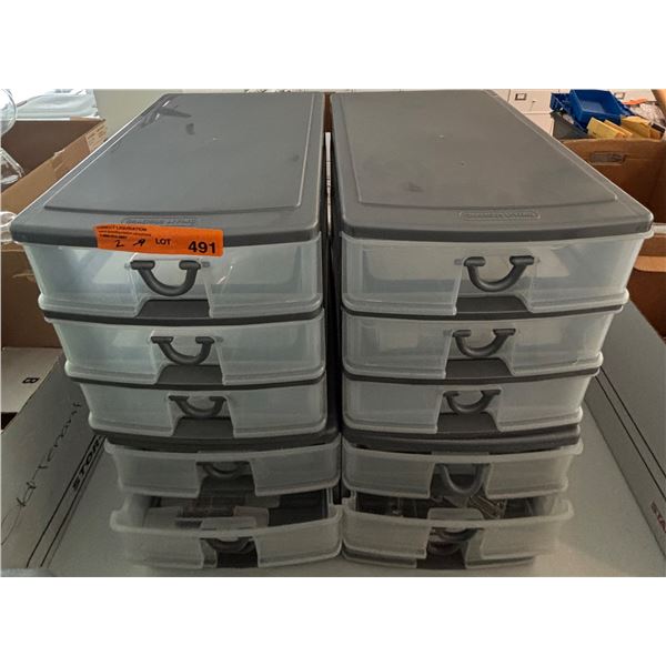 Group of Laboratory Glassware + Shelves