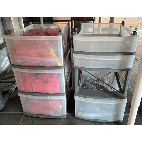 2 Drawer Shelves with Various LEGO