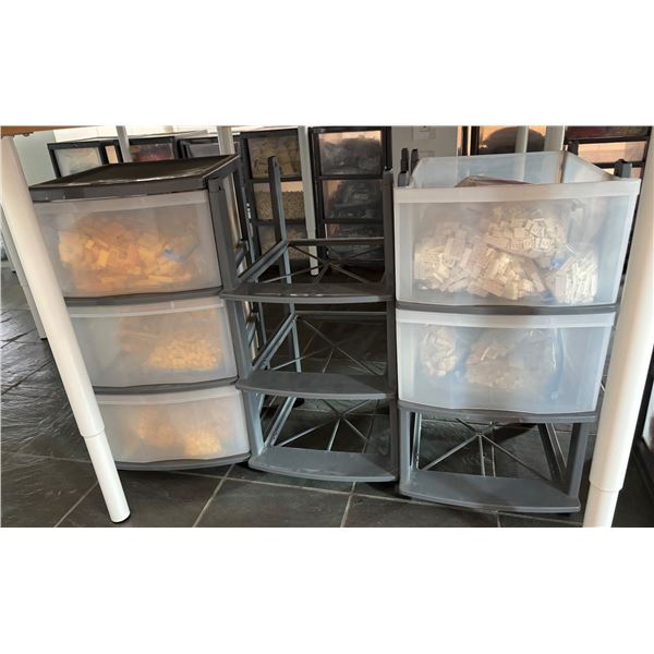 3 Drawer Shelves with Various LEGO