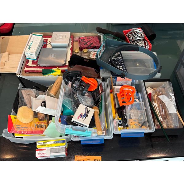 Group of Various Art Supplies - Bynfora Pro Case, Epoxy Steel, Arcrylic Ink, Adhesive Repair, Etc.