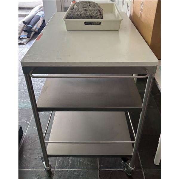 3-Tier Rolling Utility Cart and Concrete Decor