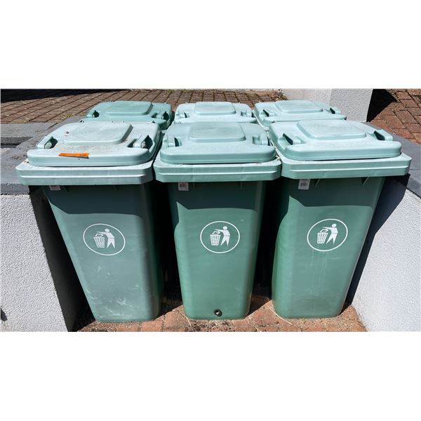 Group of 6 Garbage Bins