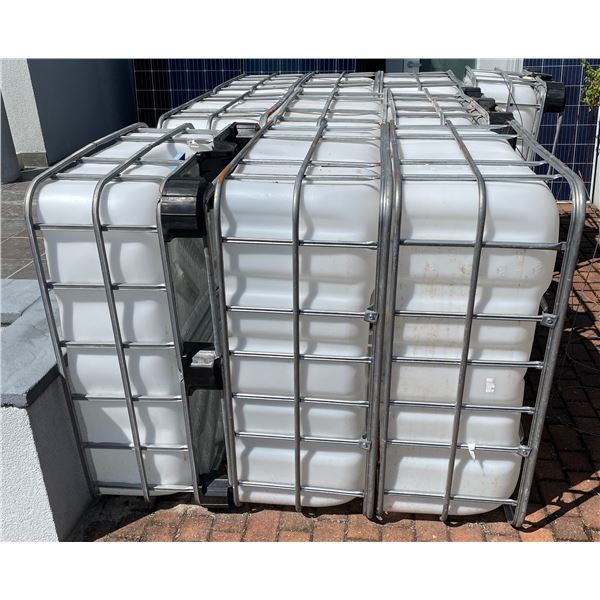 Group of 5 1000L IBC Tote with Metal Cage