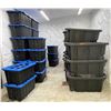Image 1 : Large Group of Totes Black & Black w/Blue Lids Approx. 30+
