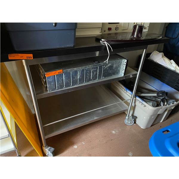 Stainless Steel Cart w/Wood Top